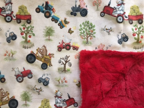 Funny Farm Digital Cuddle in Beige on Stella in Red